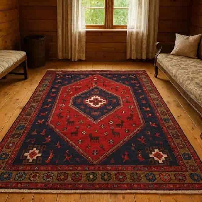 فرش طرح جنگلی 4 متری