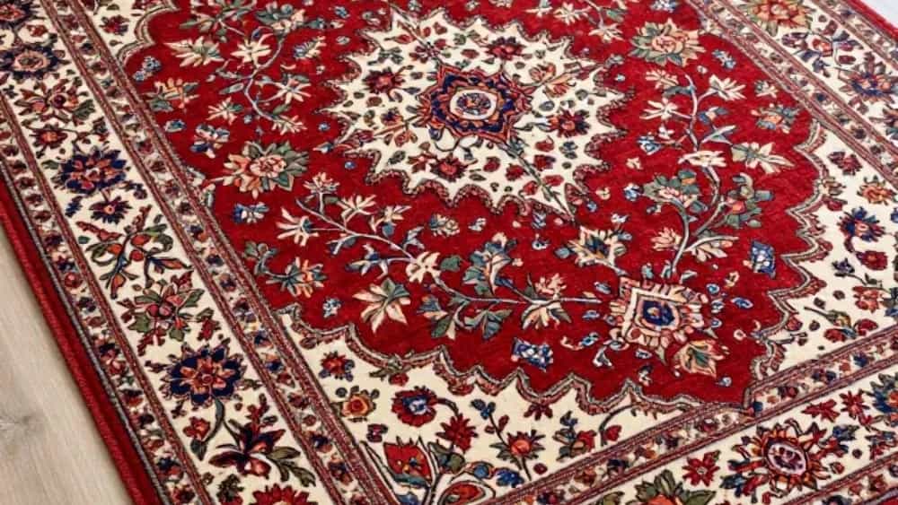 فرش دستباف مازندران فرش طرح گل چله گل ابریشم و خشتی